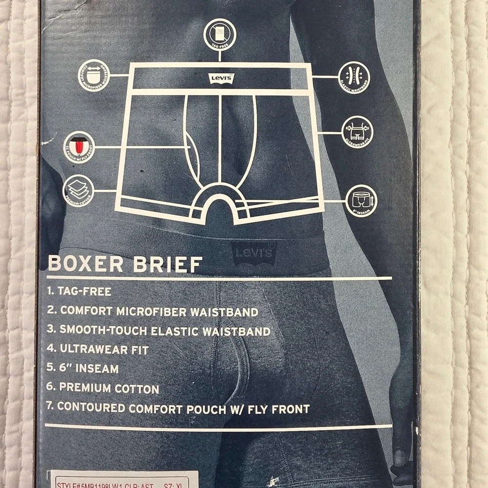 Levi's Mens XL 5-Pack Cotton Boxer Briefs 6